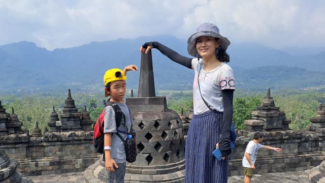 インドネシアバリ島旅行の親子写真